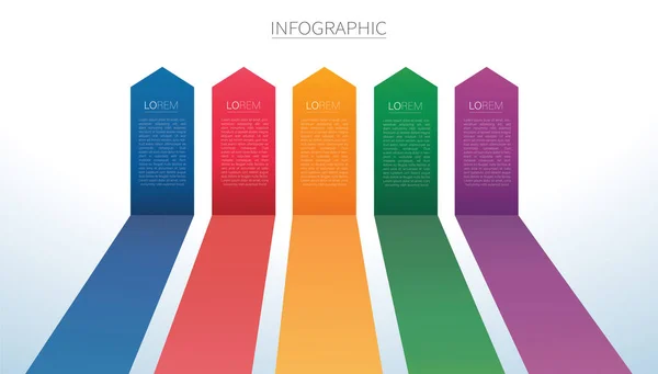 Bunte Pfeillinien Infografik Optionen Hintergrund Vektor Illustration — Stockvektor