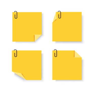 İğne klipsli not vektörlü yapışkan kağıtlar