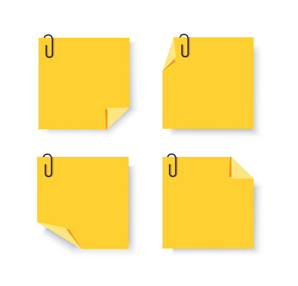 Липкие бумаги с заколками для заметок вектор