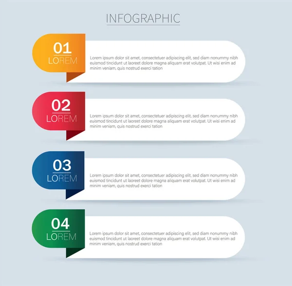 Gráficos Informações Coloridas Para Apresentações Negócios Diagrama Com Passos — Vetor de Stock