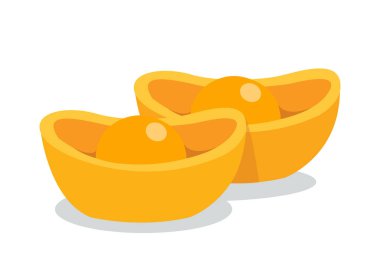 Çin Altın Külçeleri / Yuanbao Vektör İllüstrasyonu