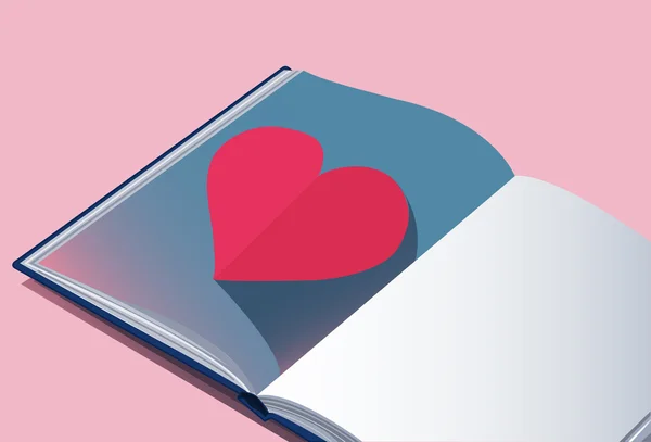 Cute book of love — Stock Vector