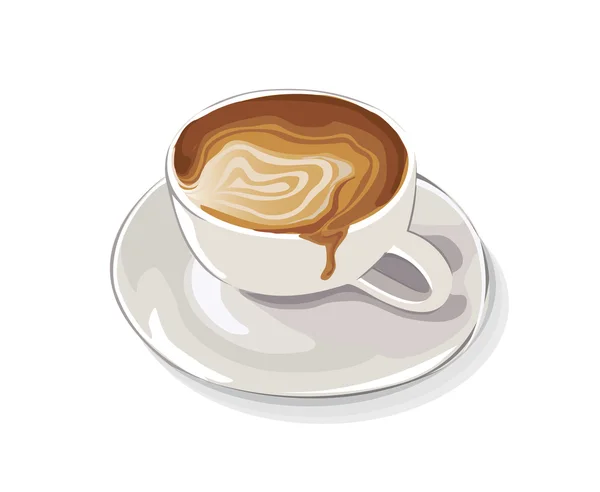 Latte art cup — Stockvector