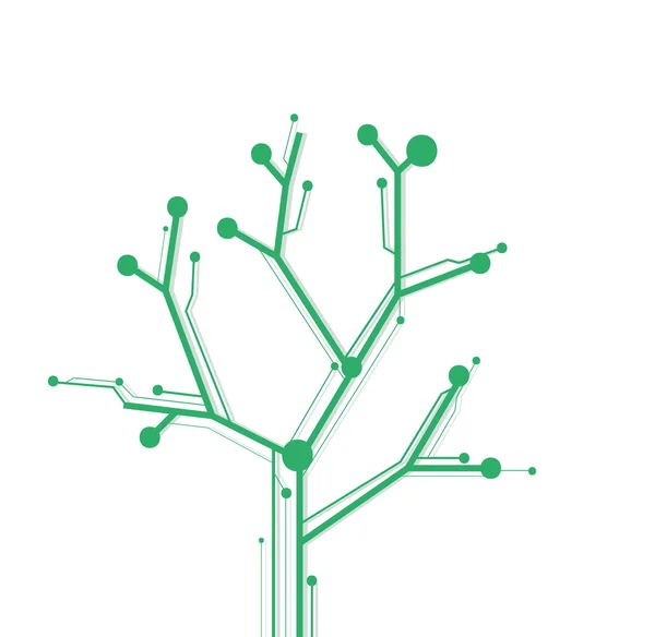 Arbre éco technologie — Image vectorielle