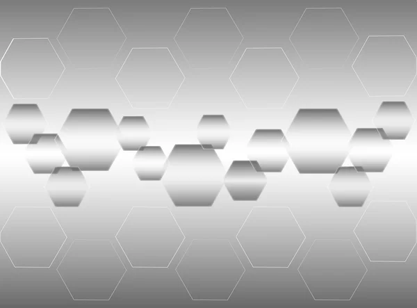 Hexagone fond gris — Image vectorielle