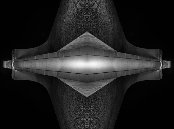 Espada Piedra Refleja Fondo Abstracto Tridimensional Blanco Negro — Foto de Stock