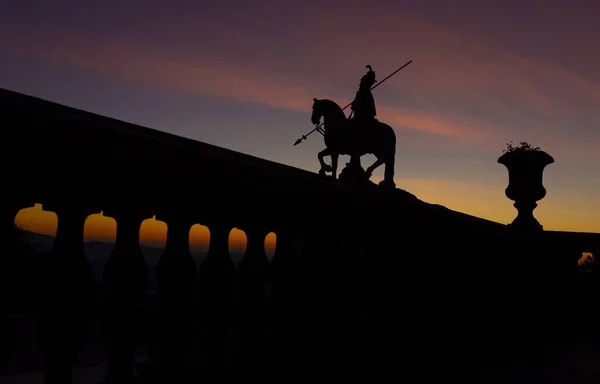 Slavná Socha Sao Longuinho Při Západu Slunce Braga Minho Portugalsko — Stock fotografie