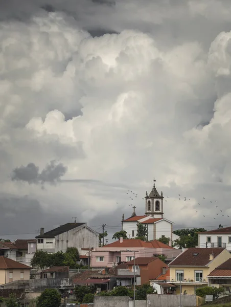 Iglesia San Sebastián Con Cielo Nublado Dume Braga Portugal —  Fotos de Stock