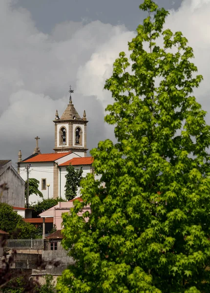 Iglesia San Sebastián Con Cielo Nublado Dume Braga Portugal —  Fotos de Stock