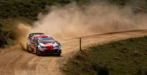 22 Mayıs 2021, Portekiz WRC Rallisi, Elfyn Evans Toyota Yaris WRC 'yi Toyota Gazoo Racing WRC' den sürüyor..