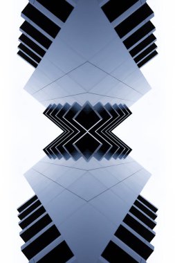 Geleceğe dönük aynalı bina, soyut yüksek teknoloji geçmişi. 