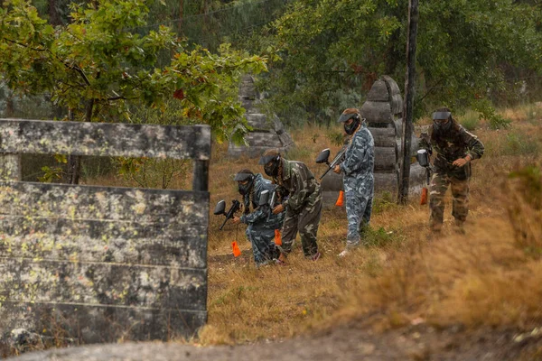 Septembre 2021 Match Paintball Lors Une Journée Pluie Dans Parc — Photo