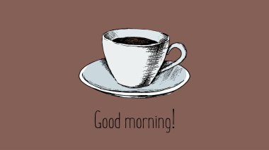 Hand drawn card with cup