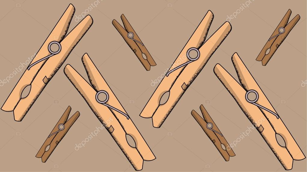 Clothespins picture in sketch style — Stock Vector © Tanya_Gord 100755512