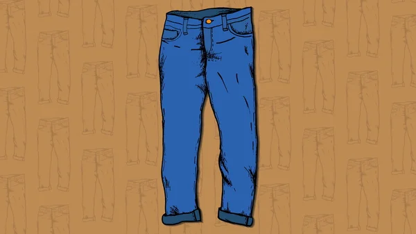 Jeans retrato estilo esboço — Vetor de Stock