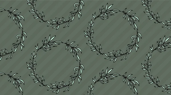 Modèle de couronne verte dessinée à la main — Image vectorielle