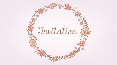 Çiçek çerçeve ile davet