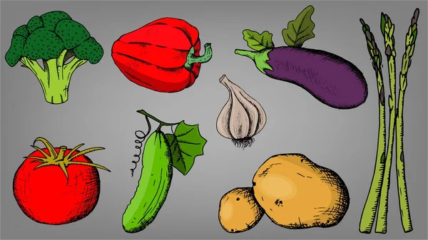 一套蔬菜 — 图库矢量图片