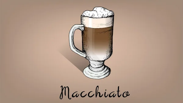 Macchiato sketch style image — Stock Vector