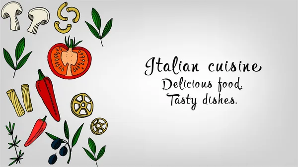 İtalyan mutfağı vektör kartı — Stok Vektör