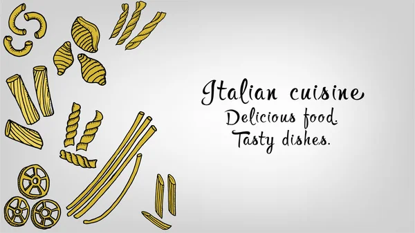 Vektorkarte der italienischen Küche — Stockvektor
