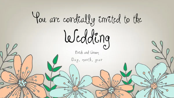 Invitación de boda tarjeta vectorial — Vector de stock