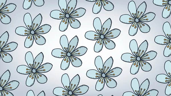 Mavi çiçekli desen