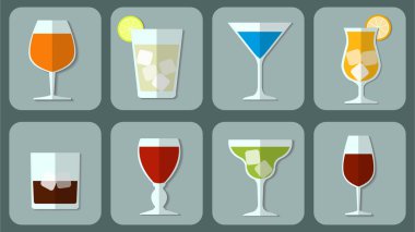 Kokteyl set düz stil