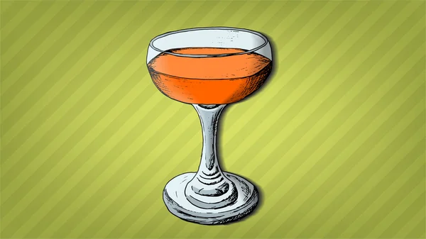 Cocktail glass sketch style — Stock Vector