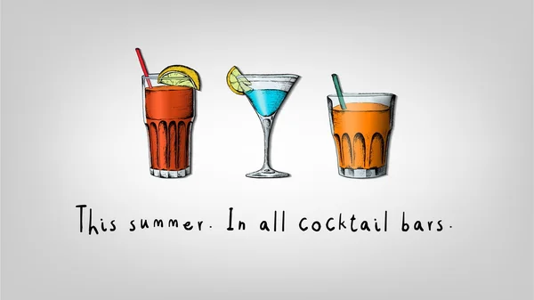 Menu cocktails illustration vectorielle — Image vectorielle