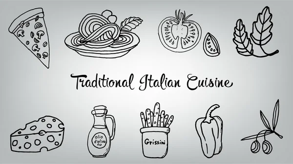 İtalyan mutfağı vektör toplama — Stok Vektör
