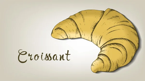 Illustrazione vettoriale disegnata a mano del croissant — Vettoriale Stock