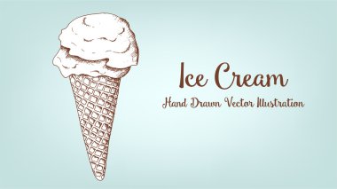 Dondurma, çizilmiş vektör çizim ver.
