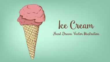 Dondurma, çizilmiş vektör çizim ver.