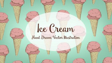 Dondurma, çizilmiş vektör çizim ver.