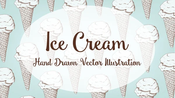 Ice cream, hand drawn vector illustration — Stock Vector