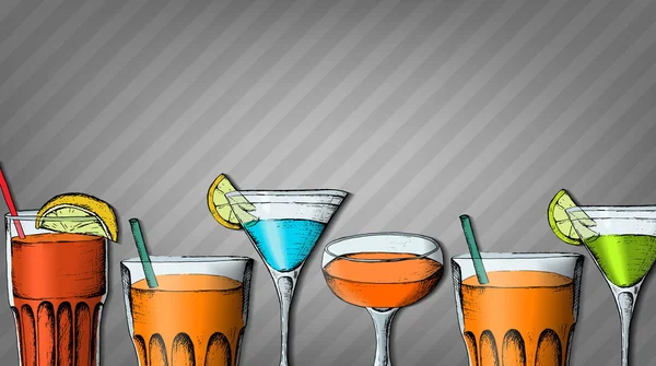 Fond vectoriel avec verres à cocktail — Image vectorielle