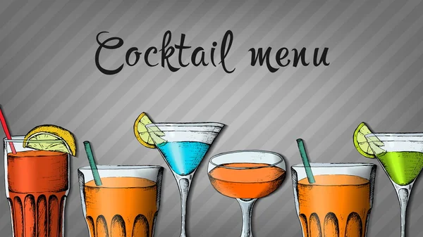 Modèle vectoriel de menu cocktail — Image vectorielle
