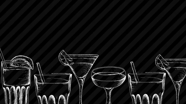 Fond vectoriel avec verres à cocktail — Image vectorielle