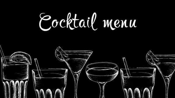 Vector template of cocktail menu — Stock Vector