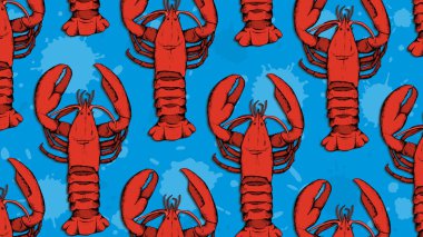 El vektör ıstakoz resimde çekilmiş. Desen.