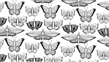 Siyah ve beyaz kelebek deseni