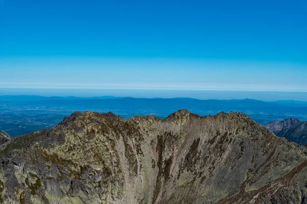 Utsikt Över Svistovy Stit Bergstopp Med Tre Toppar Från Vychodna — Stockfoto