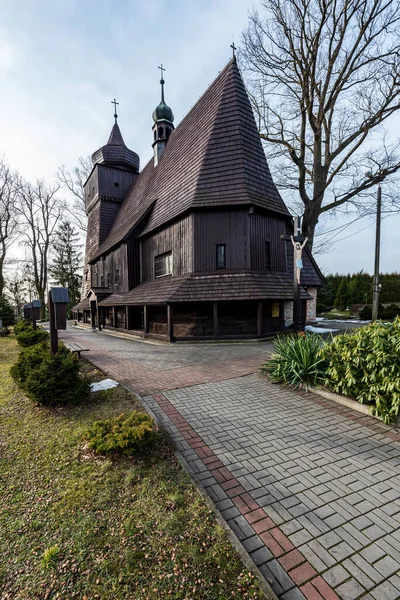 Kosciol Wszystkich Swietych Wooden Church Laziska Village Poland Oldest Wooden — Stock Photo, Image