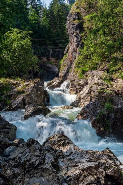 Râul Varinka Sălbatic Pietre Pietre Valea Dolinei Vratna Lângă Terchova — Fotografie, imagine de stoc