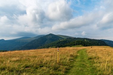 Velka Fatra dağları yaz sonu Slovakya 'da Ploska Tepesi Zirvesi' nde yürüyüş yaparken oldu.