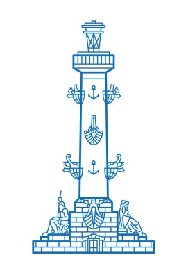 Saint-Petersburg Rostral sütun vektör hat sanat çizim