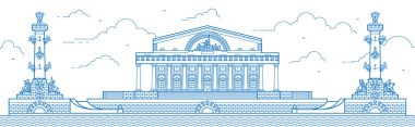Saint-Petersburg. Vasilievsky Island, tükürmek hat sanat illüstrasyon