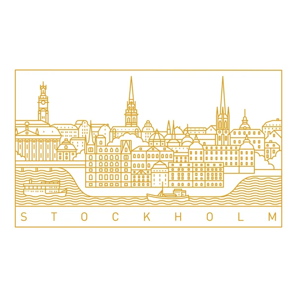 Мистецький пейзаж лінії Стокгольма — стоковий вектор