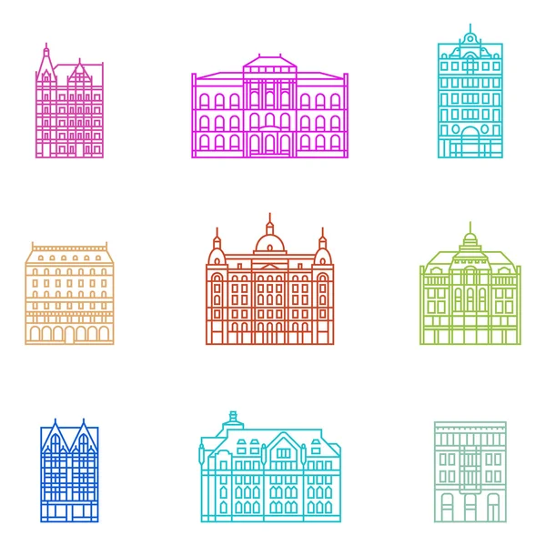 Binalar hat sanat illüstrasyon vektör